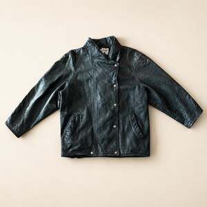 Vtg Maxima Vintage Black Leather Snap-Front Jacket Women’s M Made in USA